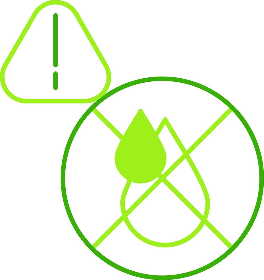 No Clean Water Green Tone Icon vector