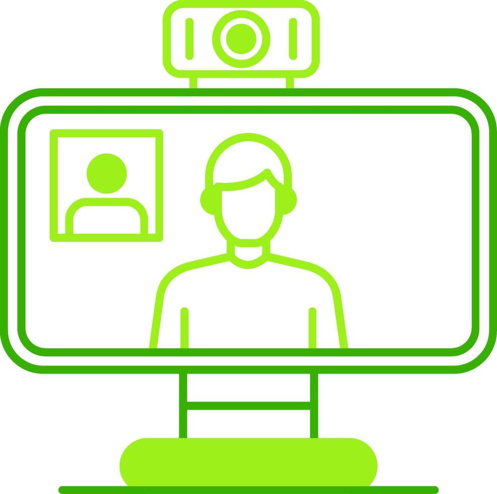 Videocall Green Tone Icon vector