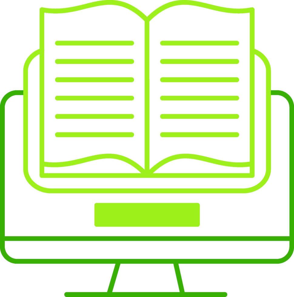 E Learning Green Tone Icon vector