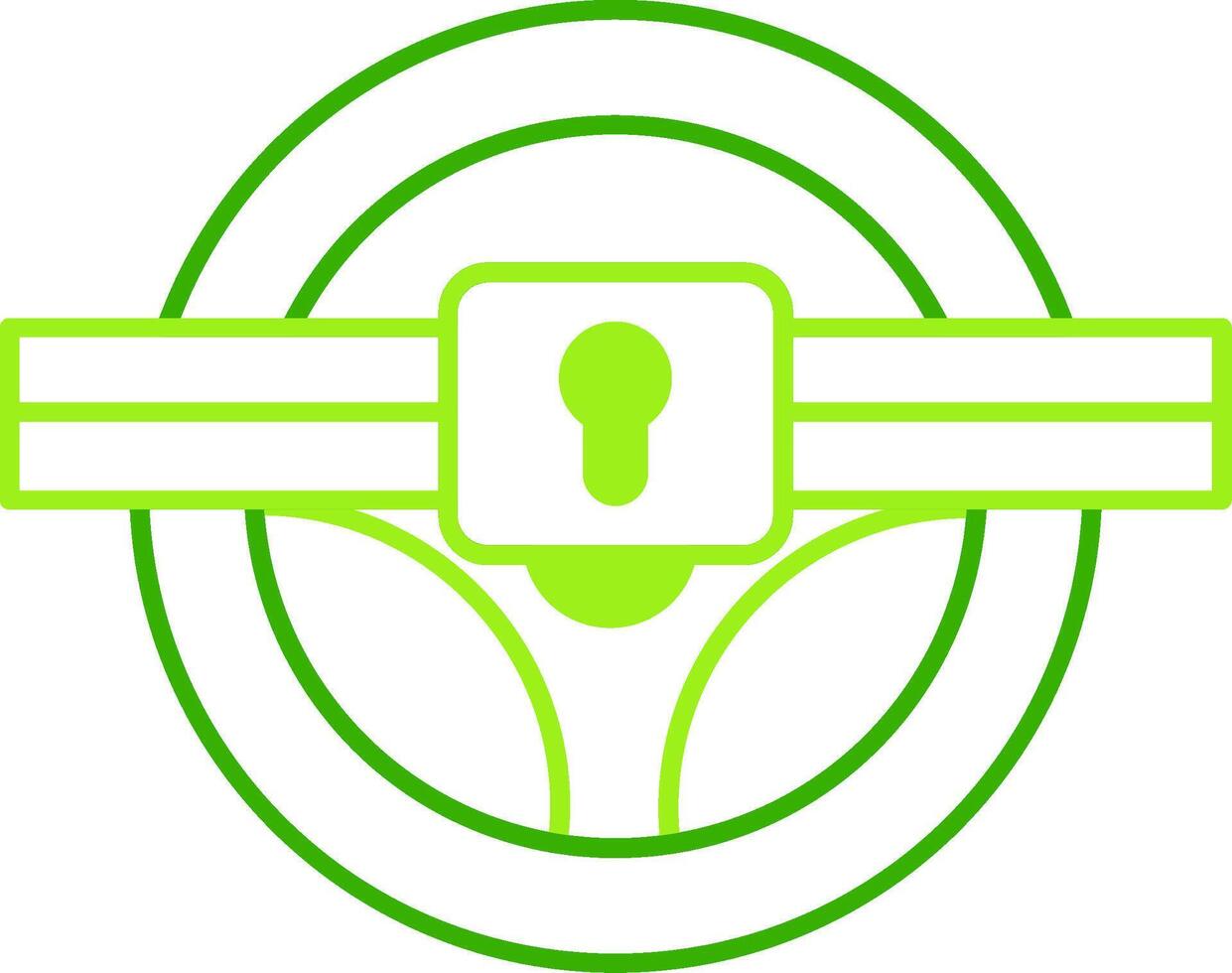 Steering Wheel Green Tone Icon vector