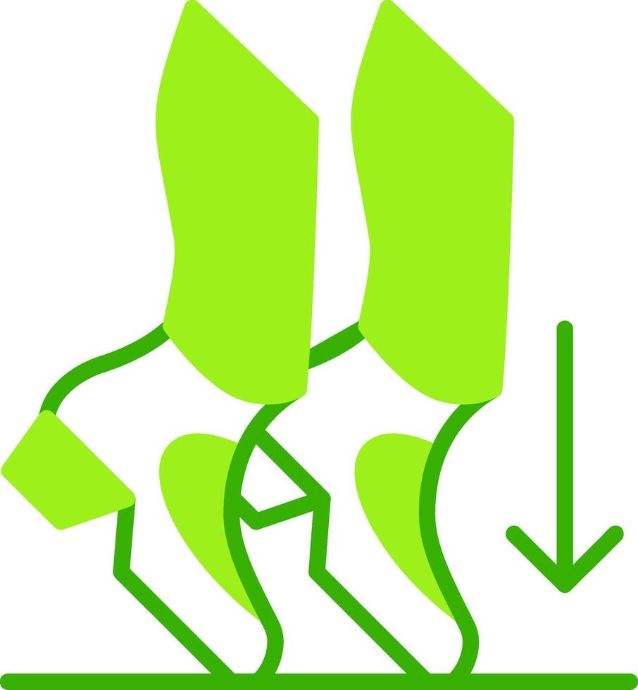Toe Stand Green Tone Icon vector