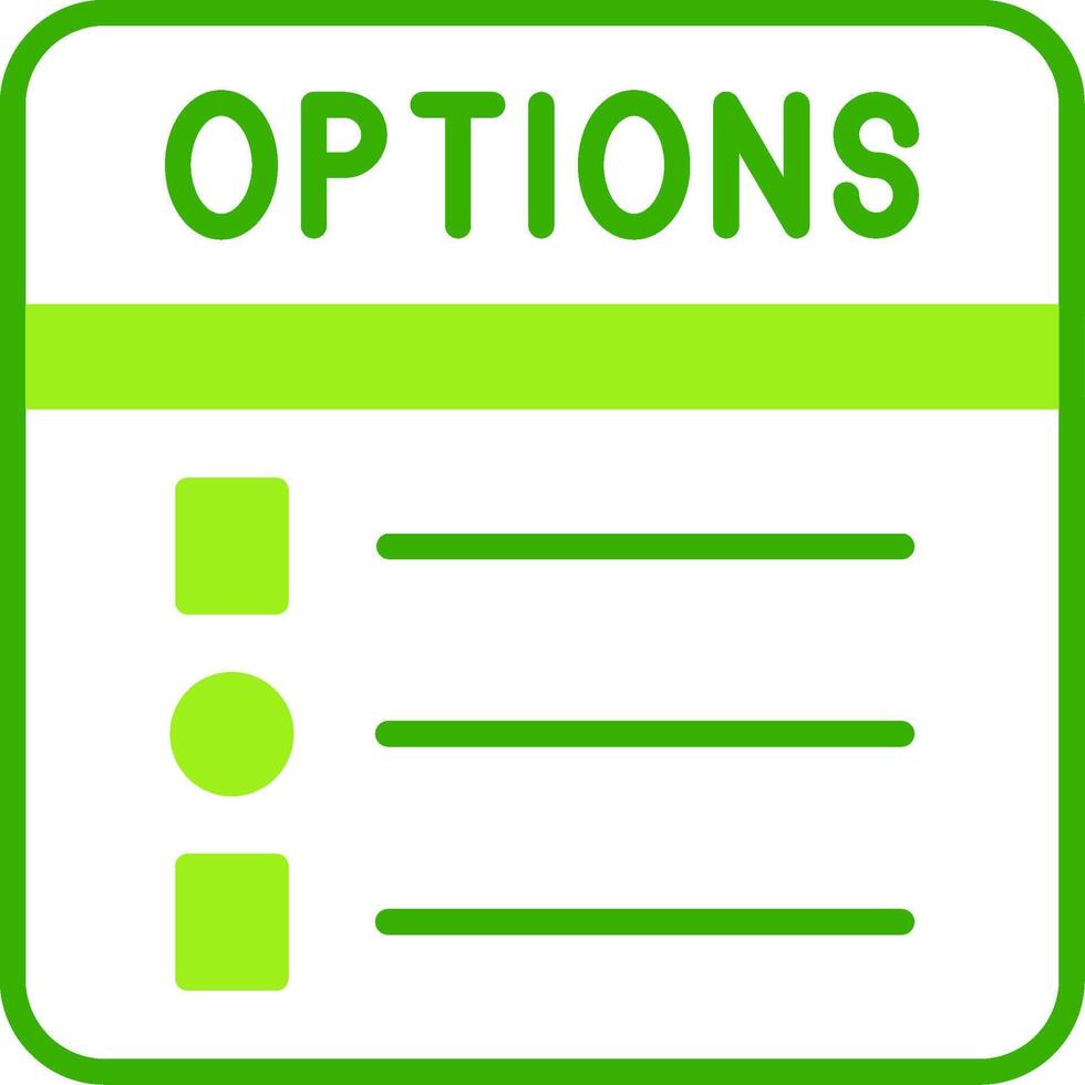 Options Green Tone Icon vector