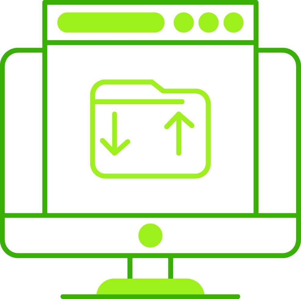 Upload Green Tone Icon vector