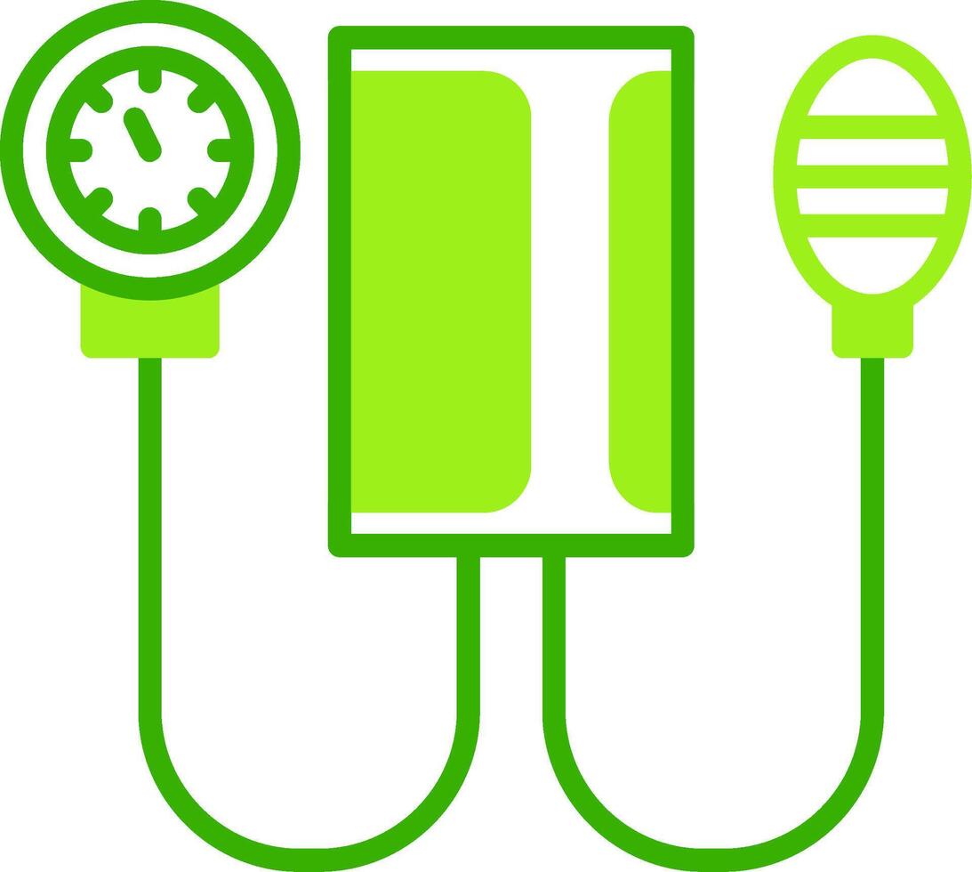 Blood Pressure Meter Green Tone Icon vector