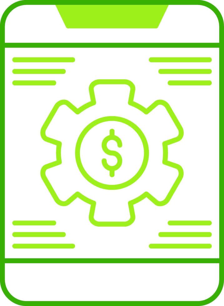 Banking App Settings Green Tone Icon vector
