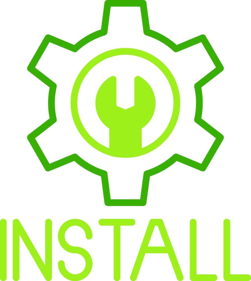 Install Green Tone Icon vector