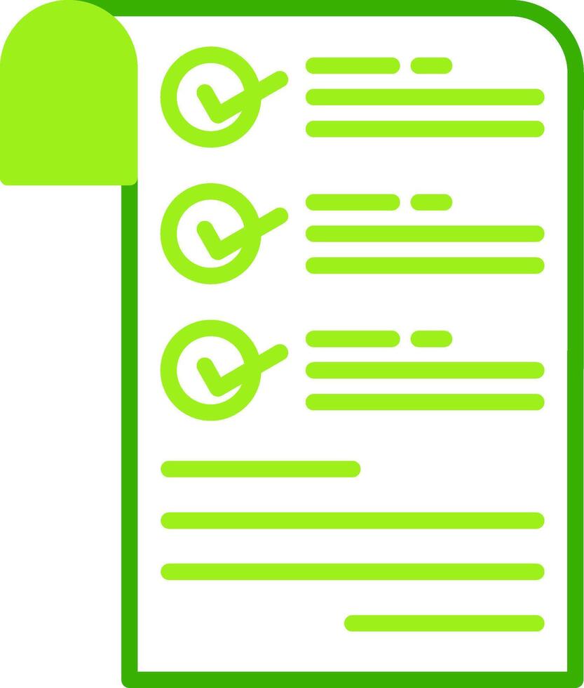 Checklist Green Tone Icon vector