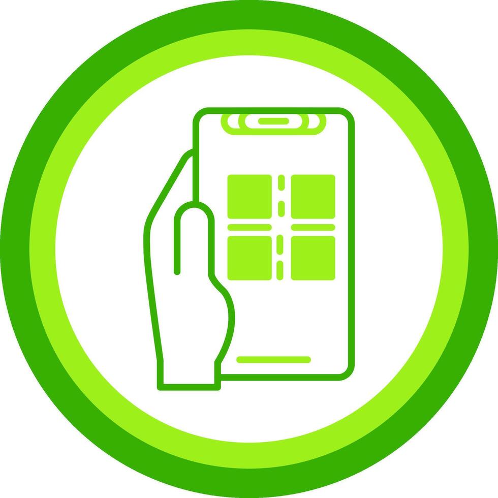 Qr Scan Green Tone Circle Icon vector