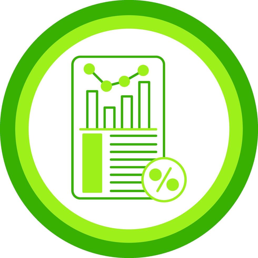 Sales Report Green Tone Circle Icon vector