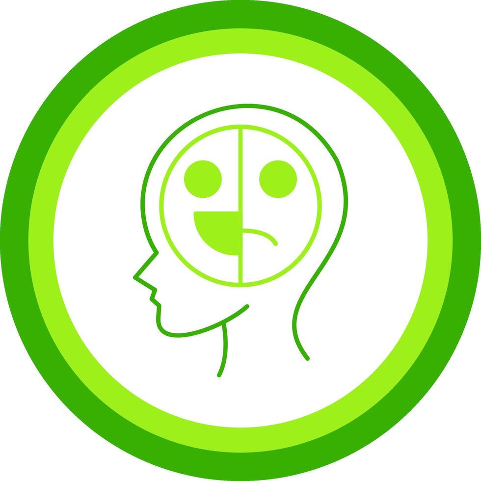 Mood Swings Green Tone Circle Icon vector