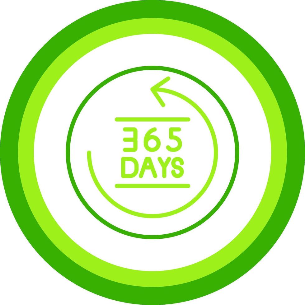 365 Days Green Tone Circle Icon vector