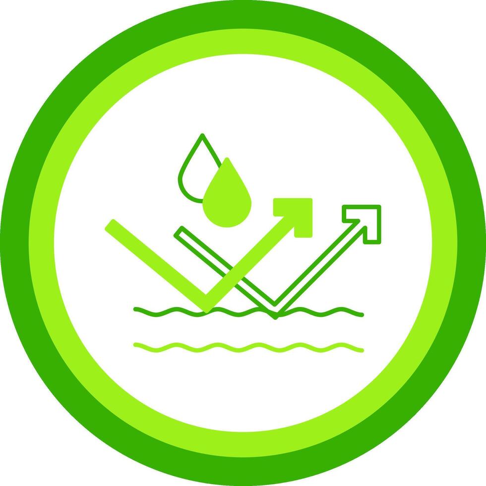 Water Resistant Green Tone Circle Icon vector