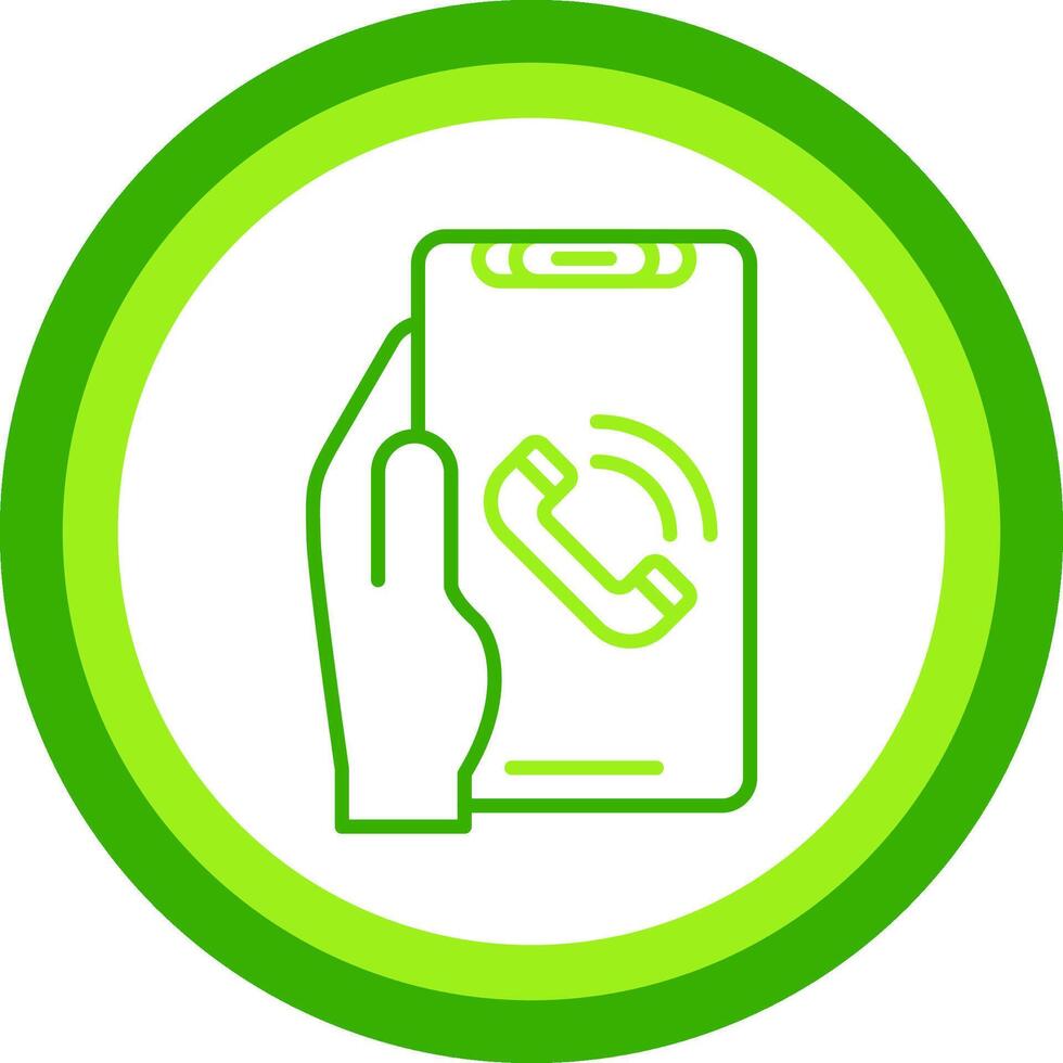Phone Call Green Tone Circle Icon vector