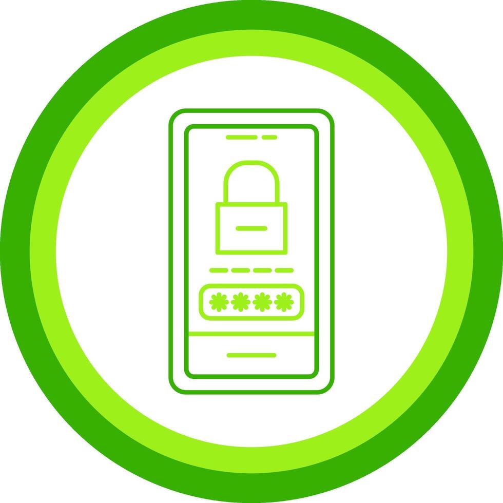 Password Lock Green Tone Circle Icon vector