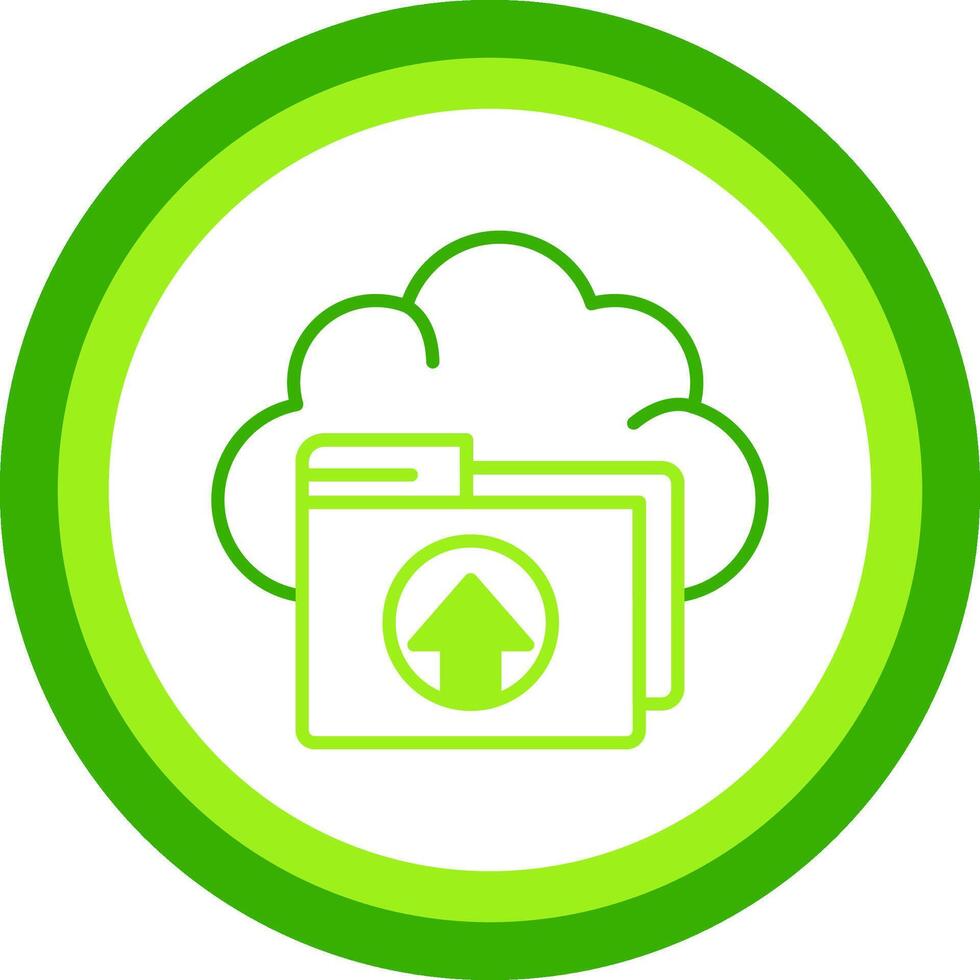 Cloud Upload Green Tone Circle Icon vector