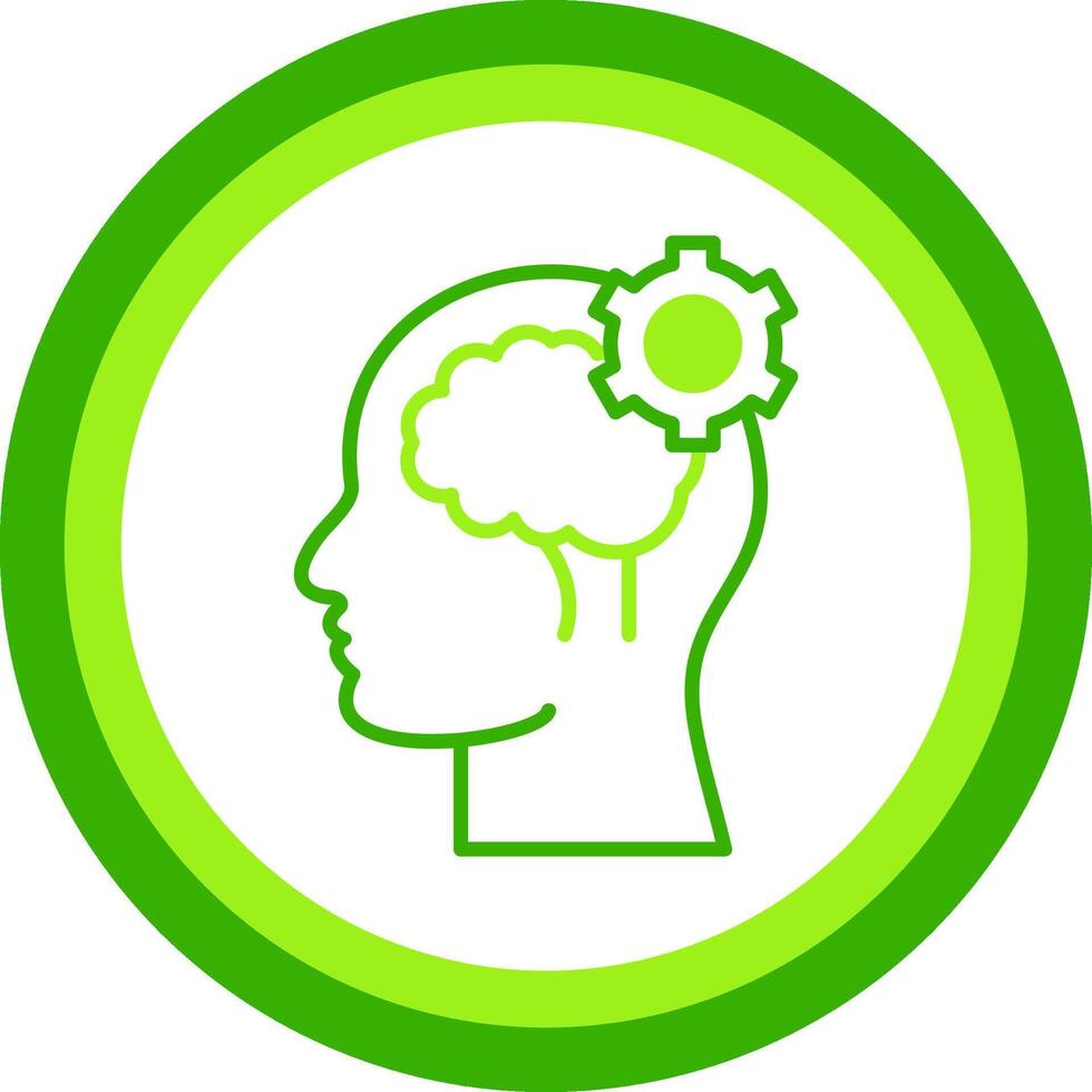 Cognitive Function Green Tone Circle Icon vector