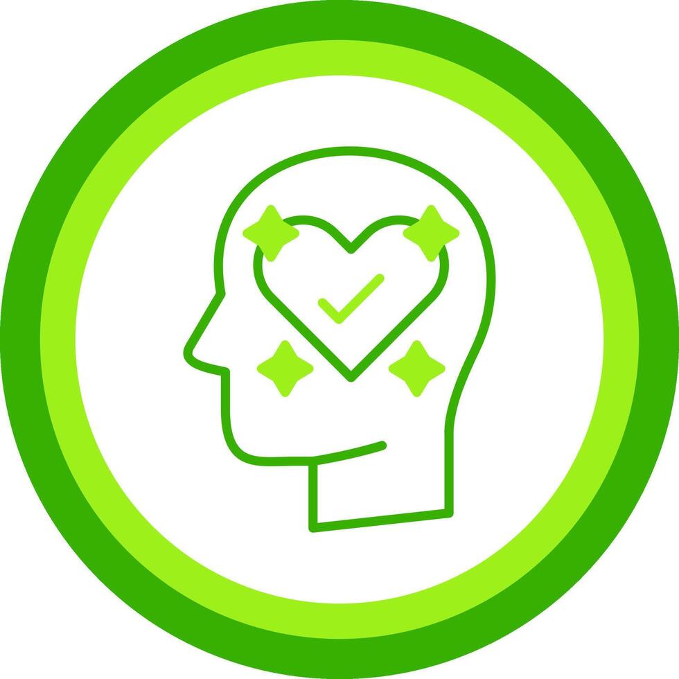 Mental Care Green Tone Circle Icon vector