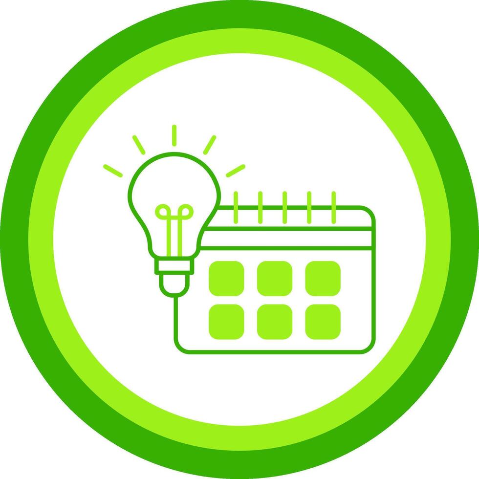Day To Day Learning Green Tone Circle Icon vector