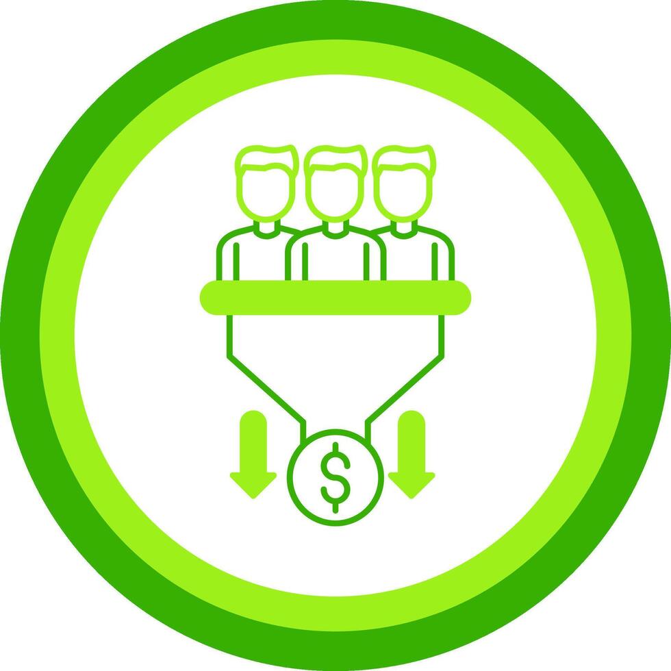Sales PipeGreen Tone Circle Green Tone Circle Icon vector