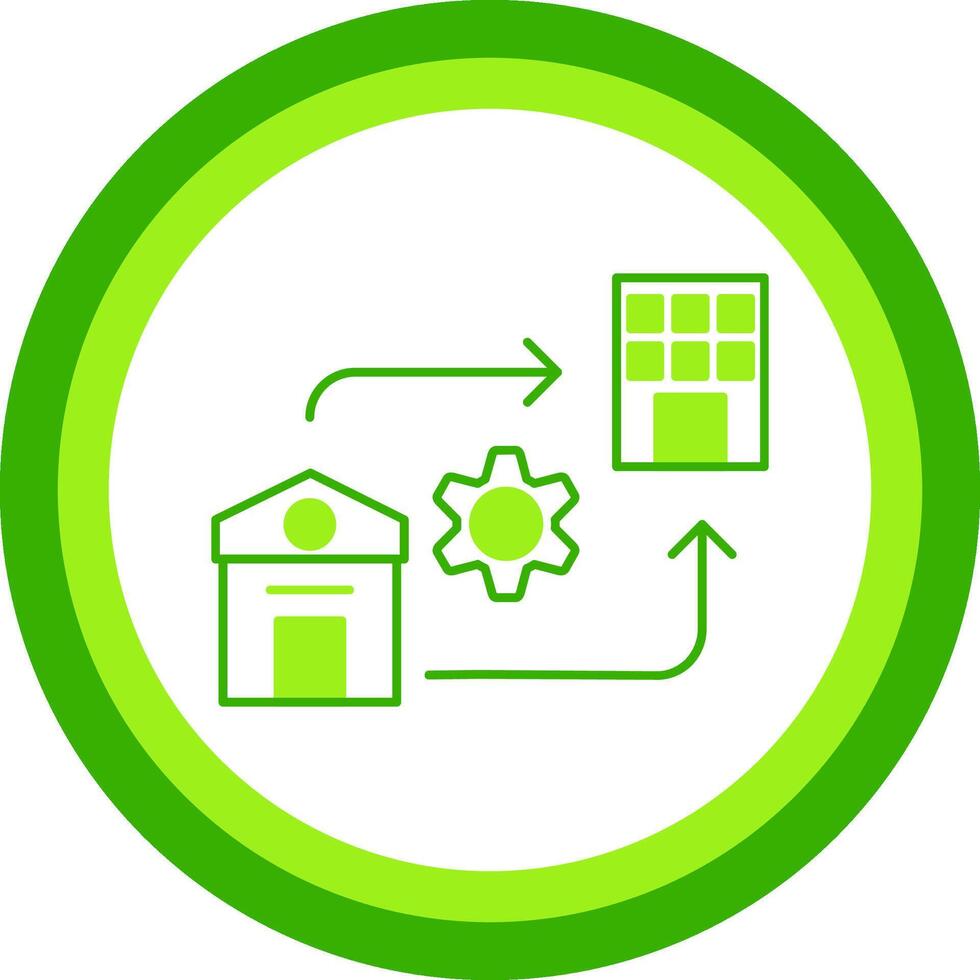 Hybrid Work Green Tone Circle Icon vector