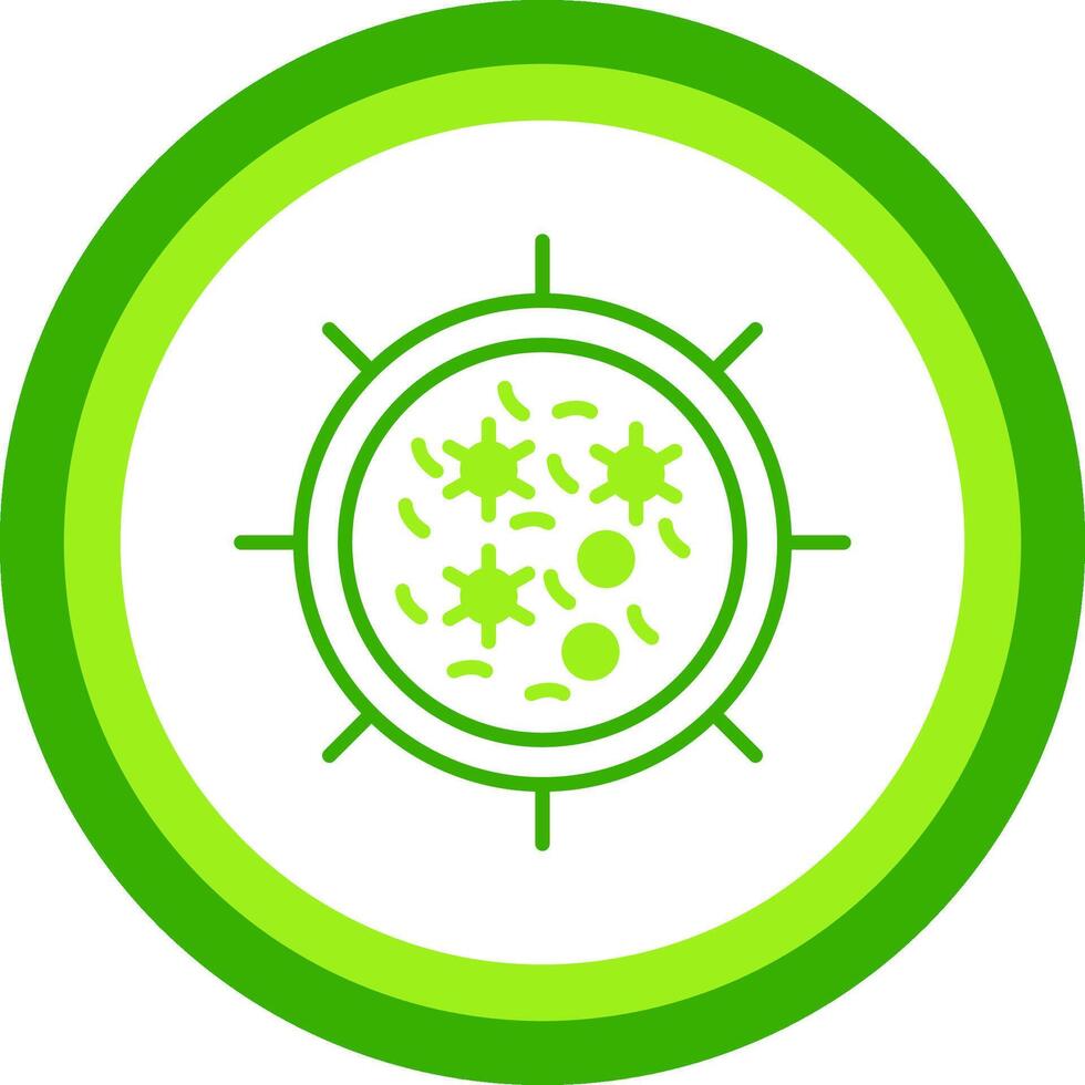 Bacteria Green Tone Circle Icon vector