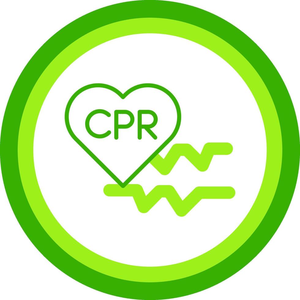 Cpr Green Tone Circle Icon vector