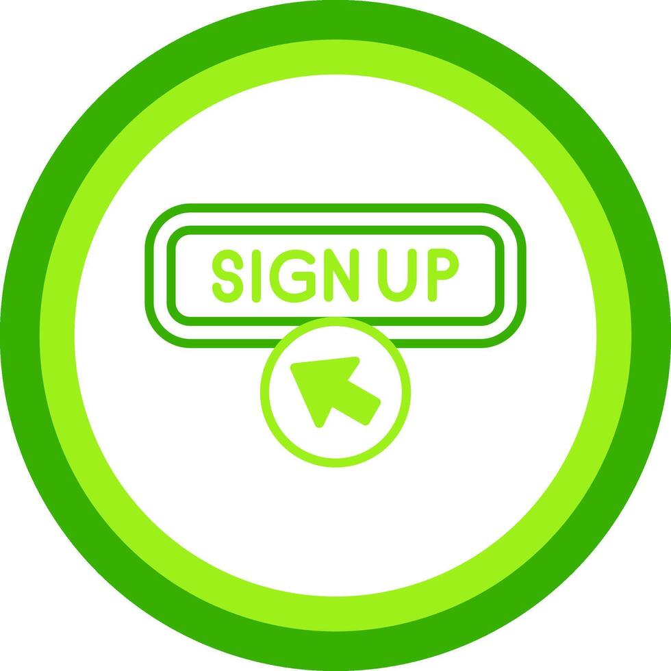 Sign Up Green Tone Circle Icon vector