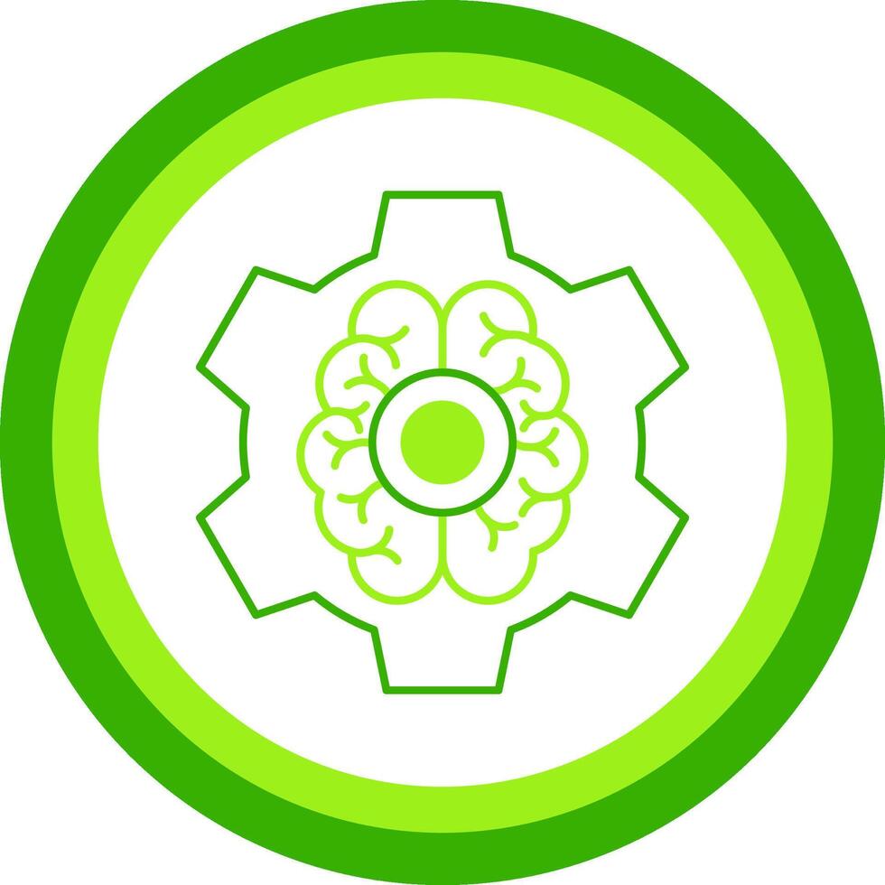 Brain Functions Green Tone Circle Icon vector