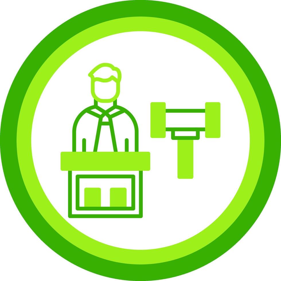 Judge Green Tone Circle Icon vector