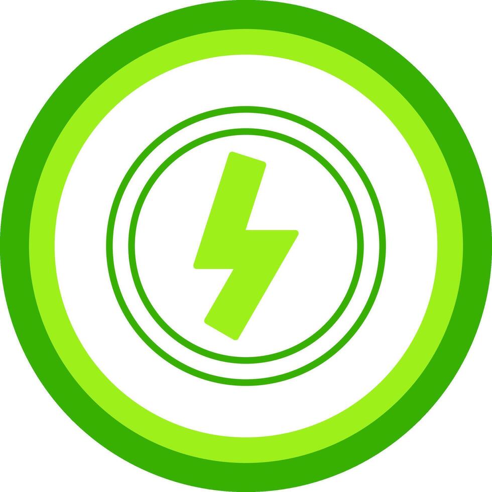 Lightning Green Tone Circle Icon vector