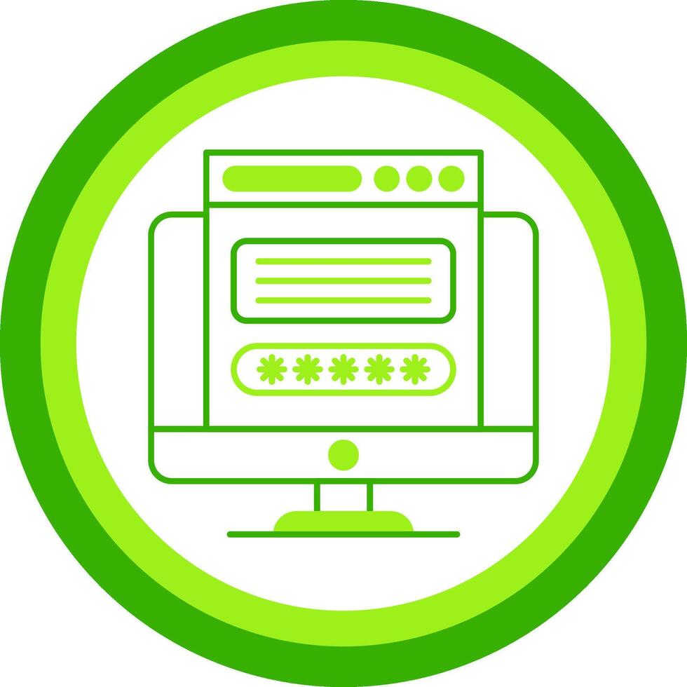 Password Green Tone Circle Icon vector
