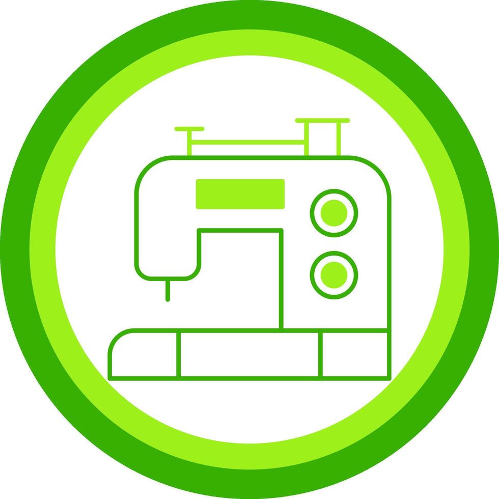 Sewing Machine Green Tone Circle Icon vector