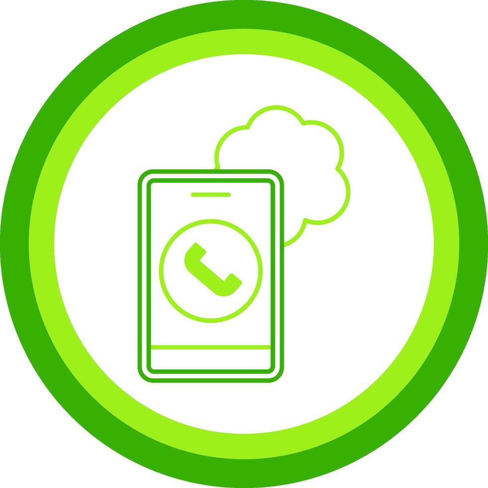 Cloud Based Calling Green Tone Circle Icon vector