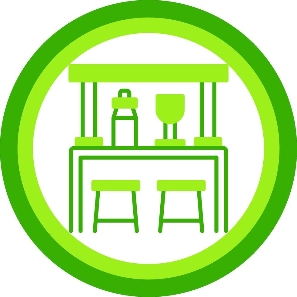 Bar Green Tone Circle Icon vector