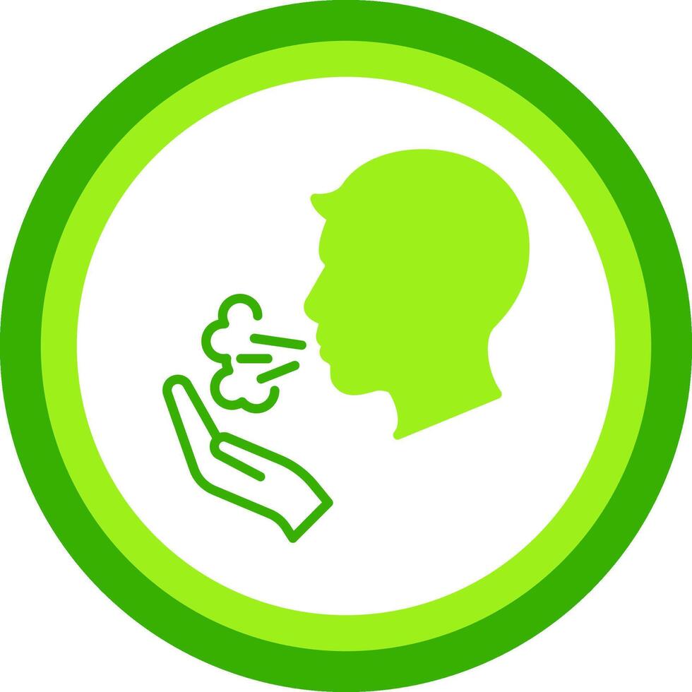 Blood Cough Green Tone Circle Icon vector