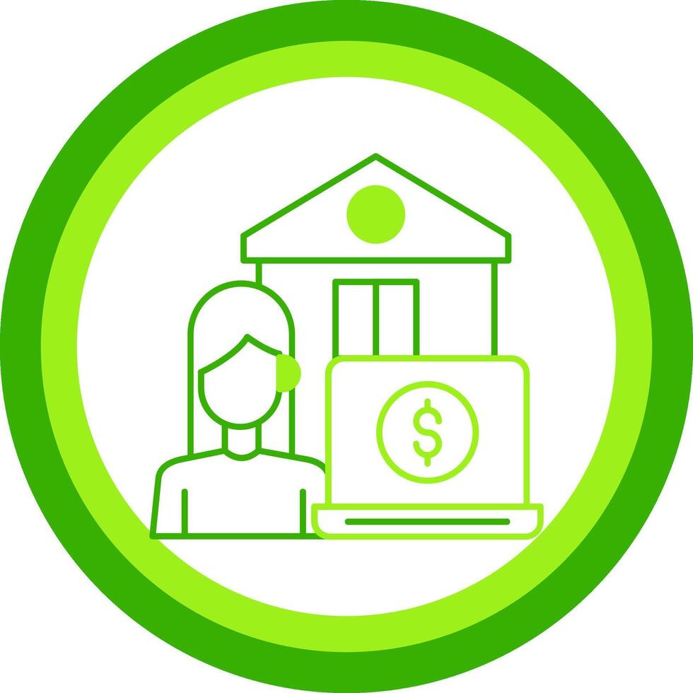 Work From Home Green Tone Circle Icon vector