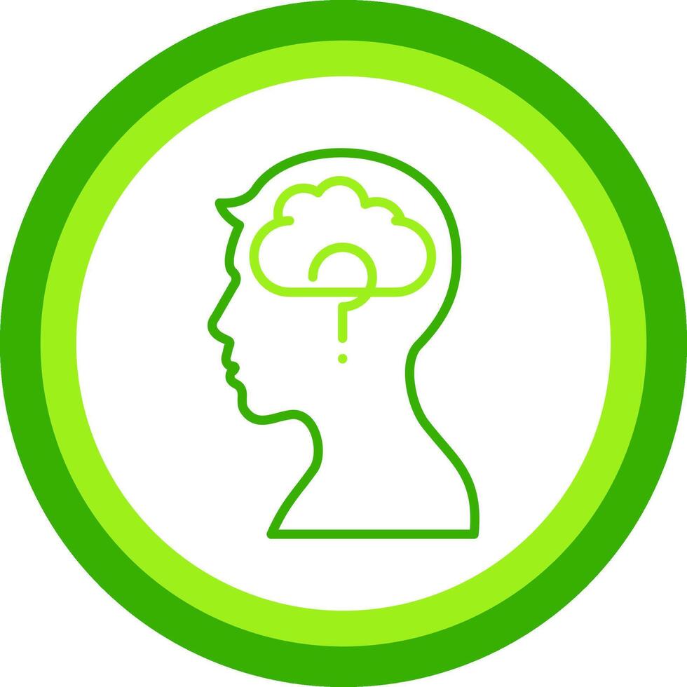 Memory Loss Green Tone Circle Icon vector
