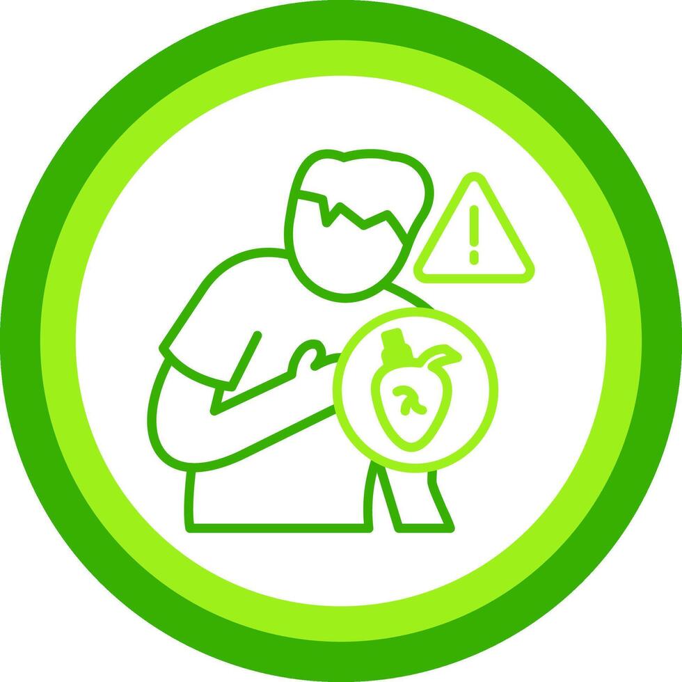Heart Attack Green Tone Circle Icon vector