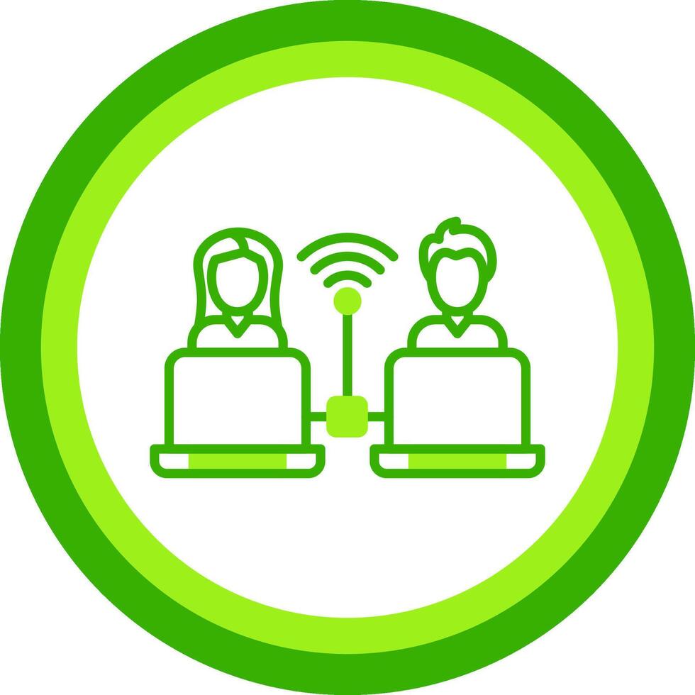 Remote Access Green Tone Circle Icon vector