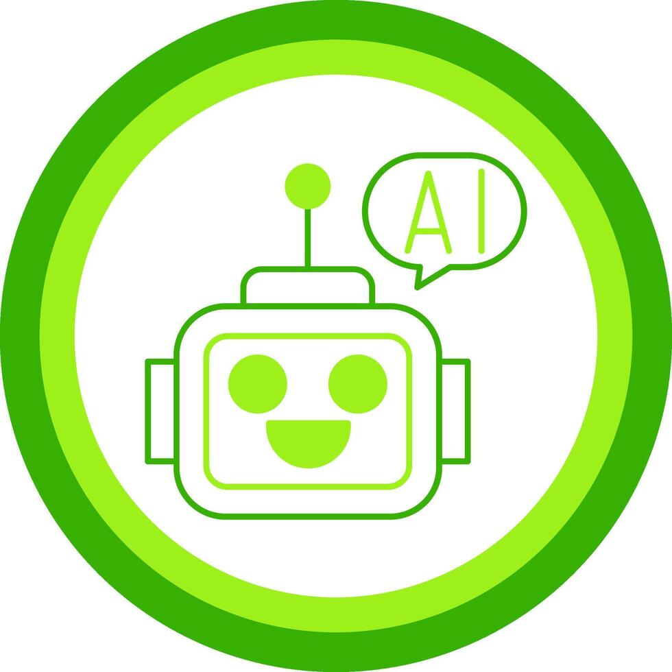 Ai Assistant Green Tone Circle Icon vector