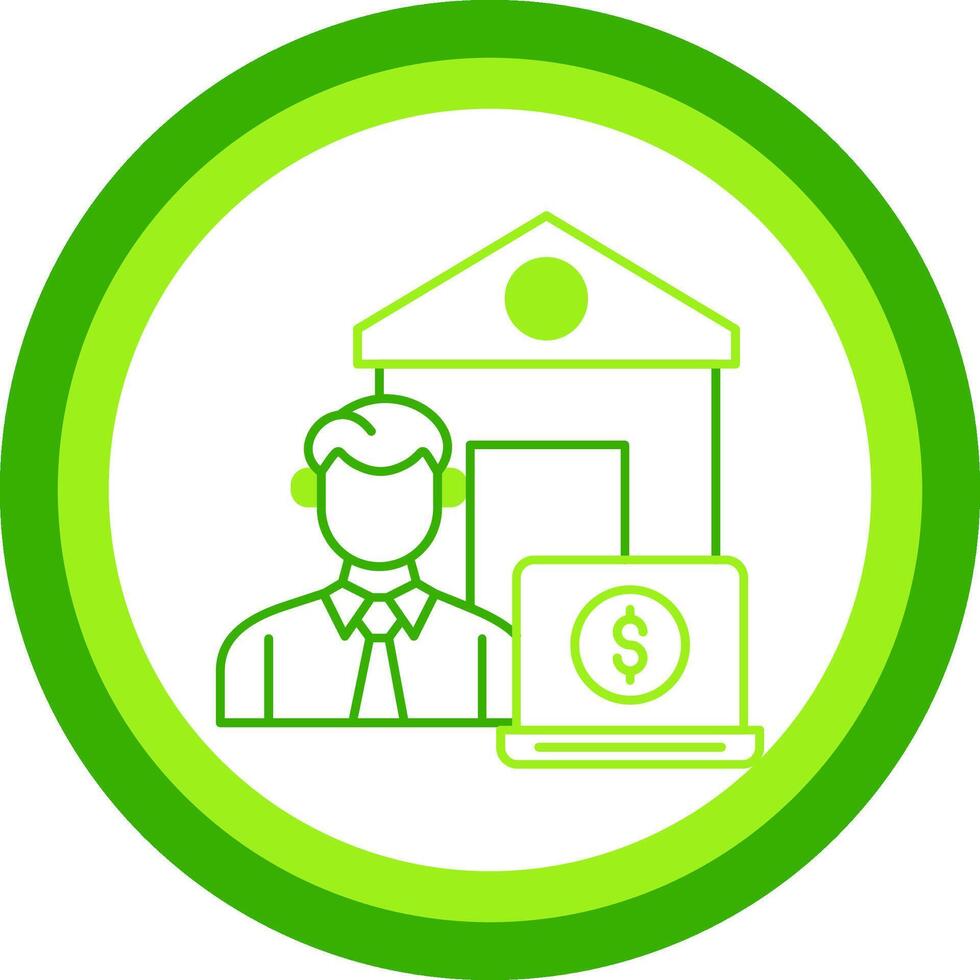 Work From Home Green Tone Circle Icon vector