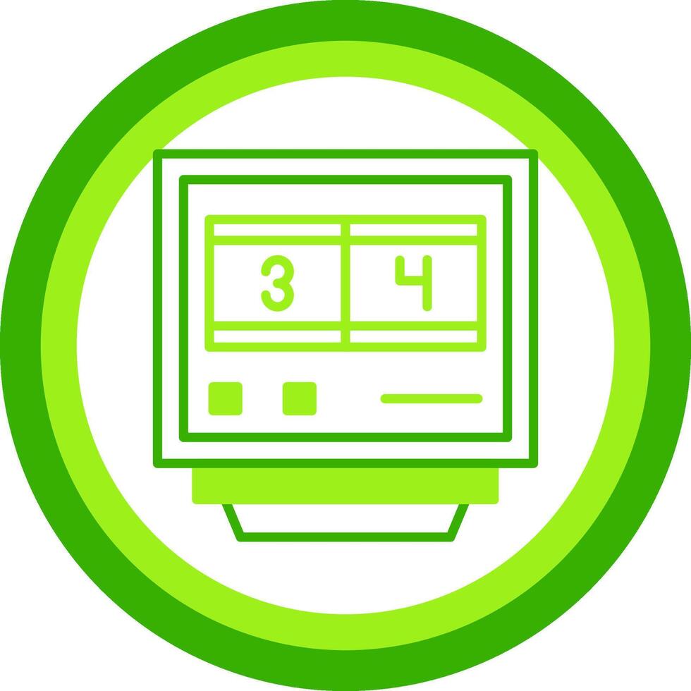 Lap Counters Green Tone Circle Icon vector