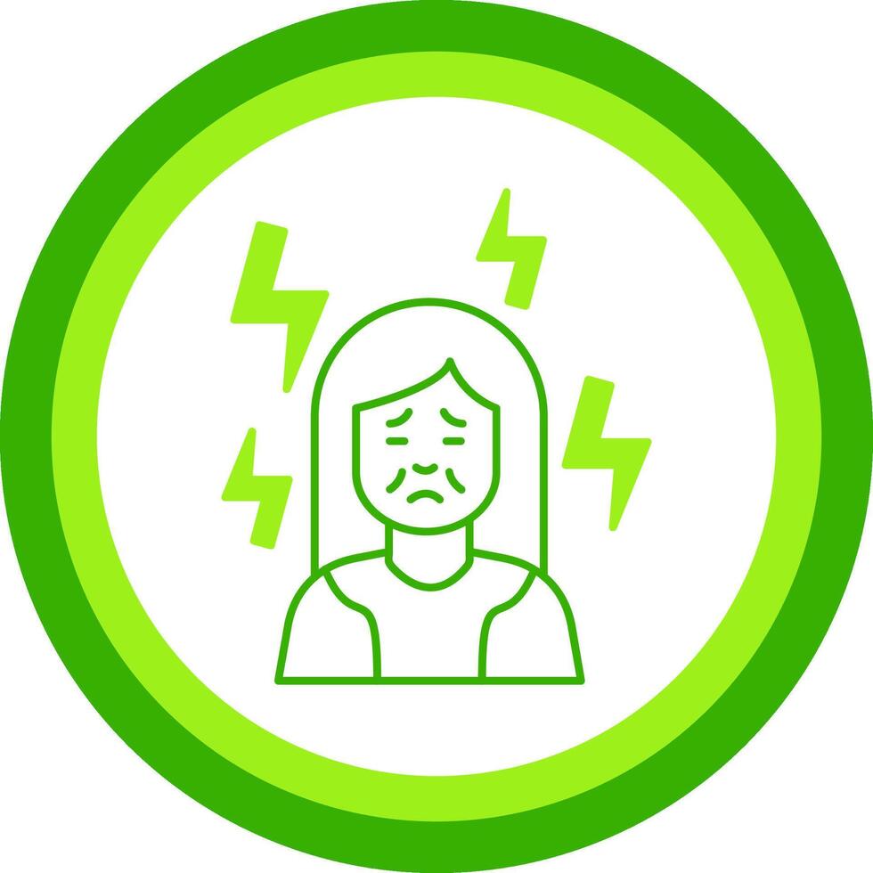Depression Green Tone Circle Icon vector