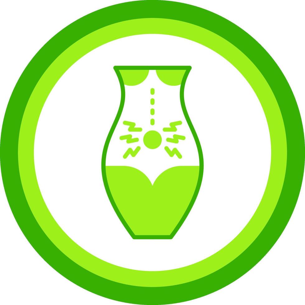 Belly Pain Green Tone Circle Icon vector