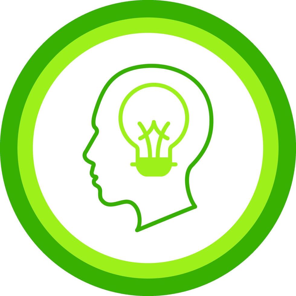 Visionary Mindset Green Tone Circle Icon vector