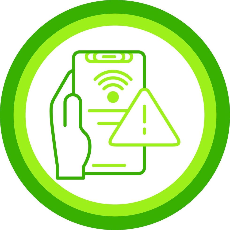 No Wifi Green Tone Circle Icon vector