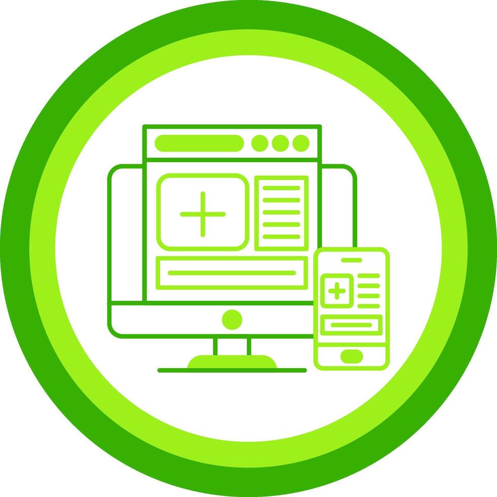 Responsive Green Tone Circle Icon vector