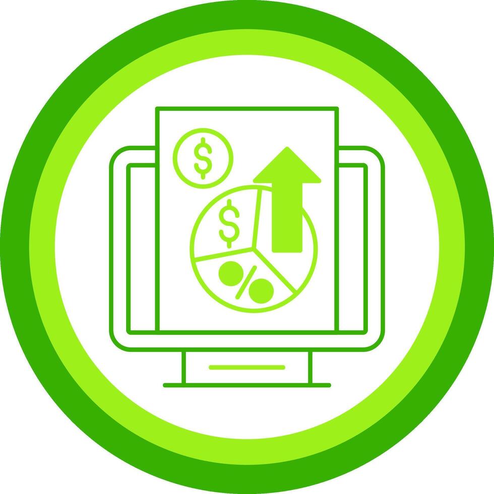Profit Margin Green Tone Circle Icon vector