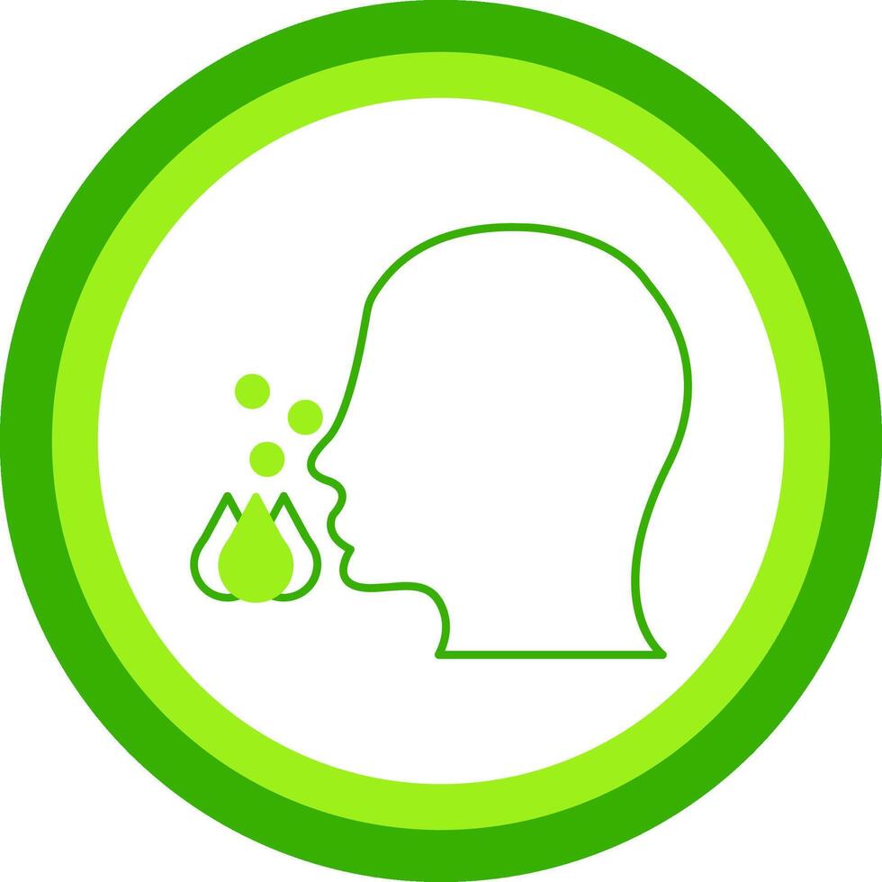 Pollen Allergy Green Tone Circle Icon vector
