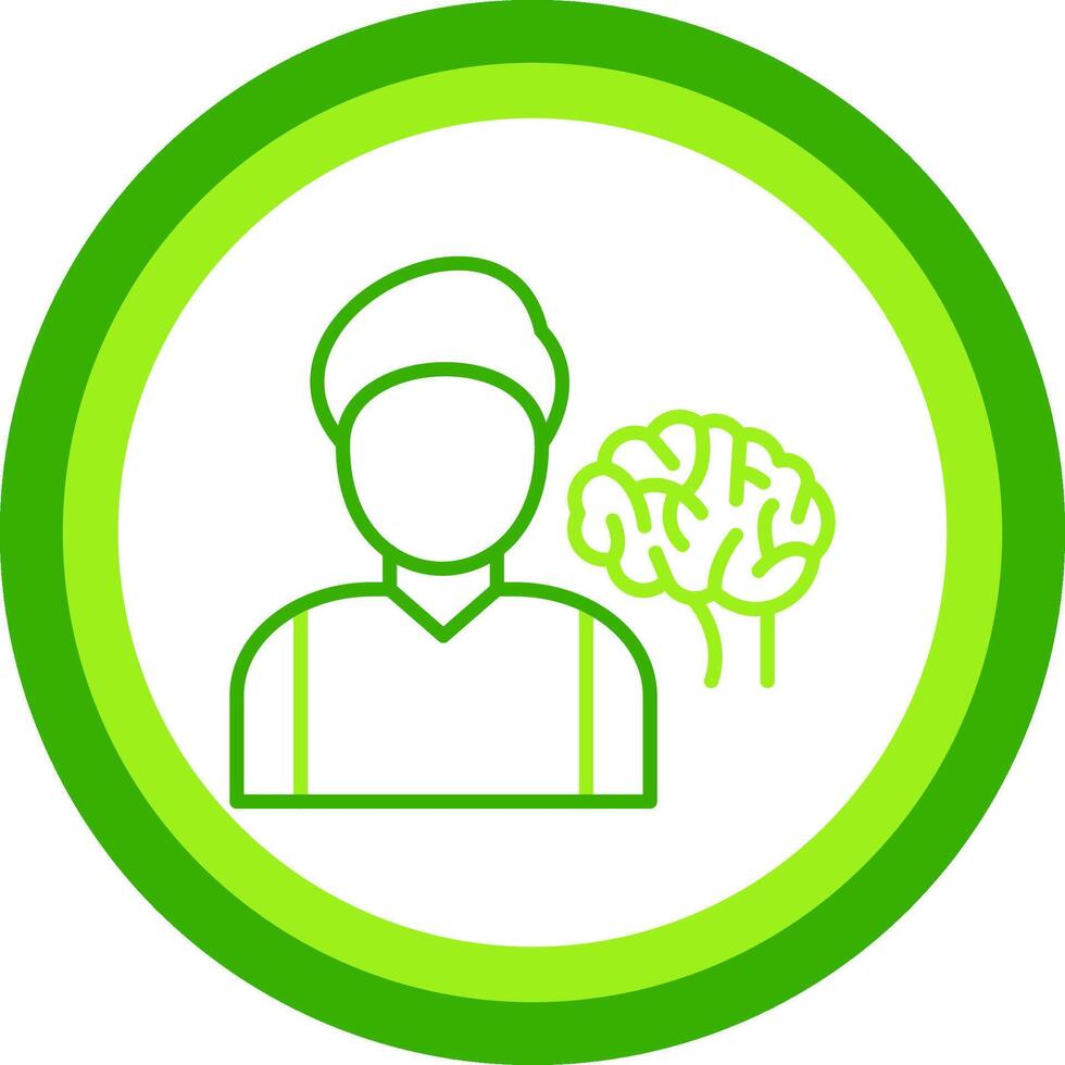 Neurologist Green Tone Circle Icon vector